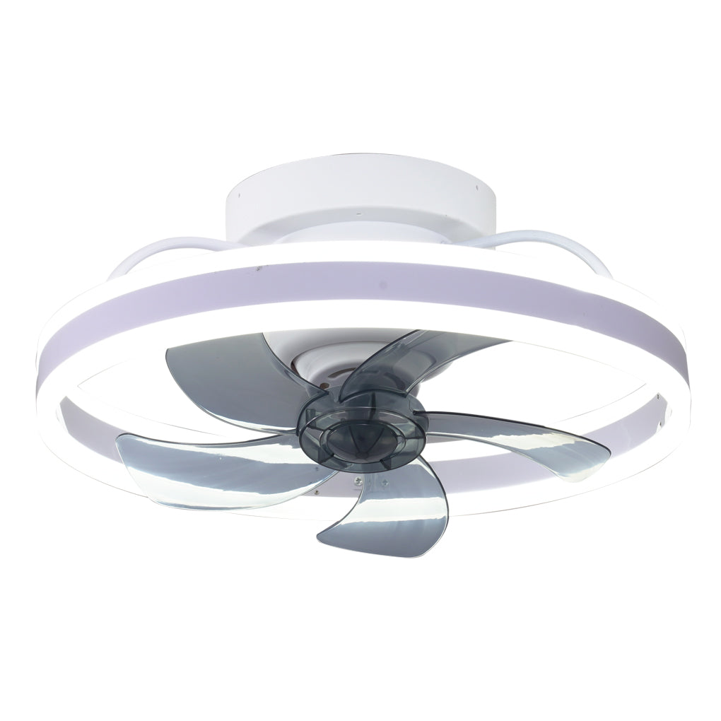 Round Stepless Dimming LED 360° Rotating Modern Ceiling Fan Light
