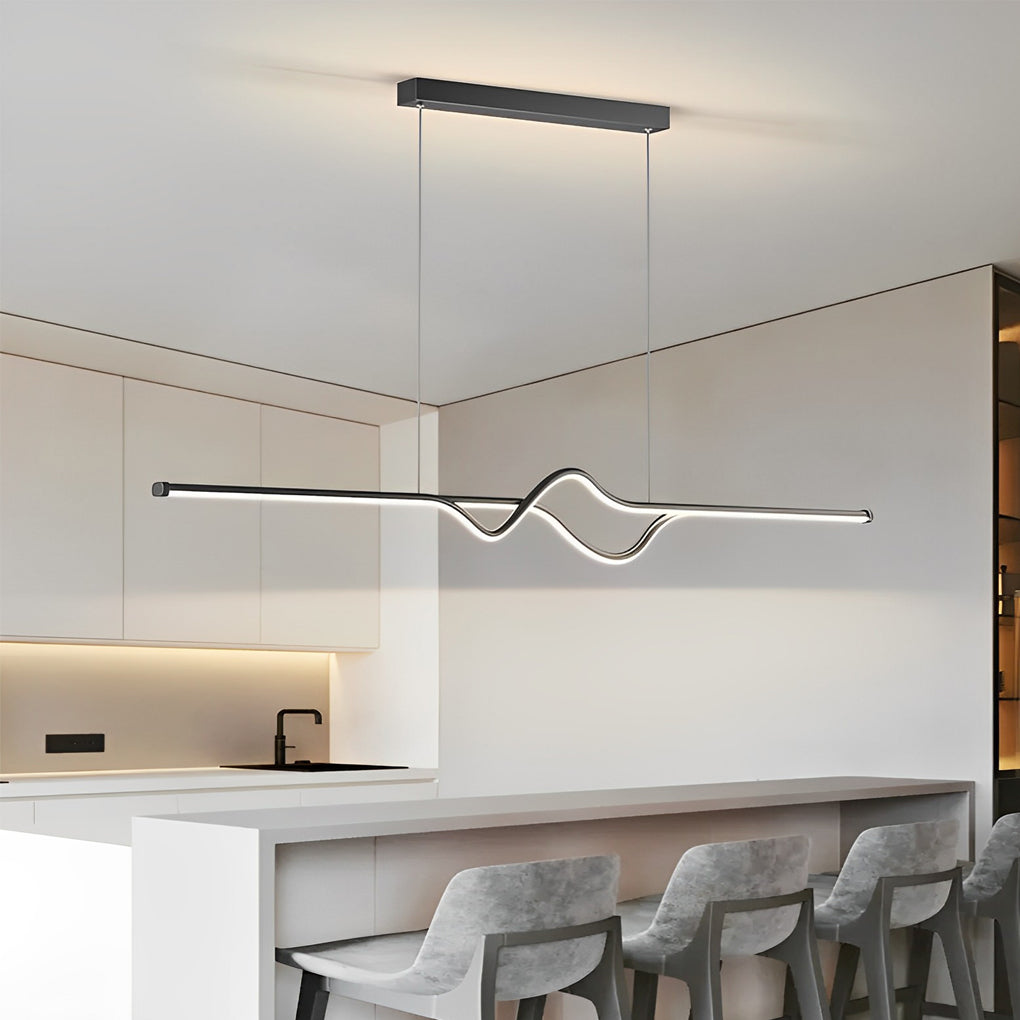 Creative Minimalist Long Strip Three Step Dimming Nordic Chandelier