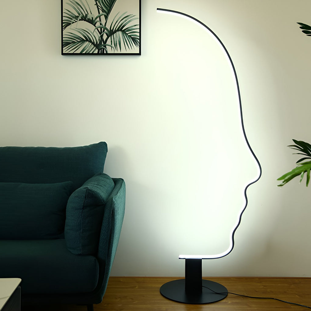 Simple Aluminum Face Multi Color RGB Shaped Floor Lamp Dimming LED Standing Lamp