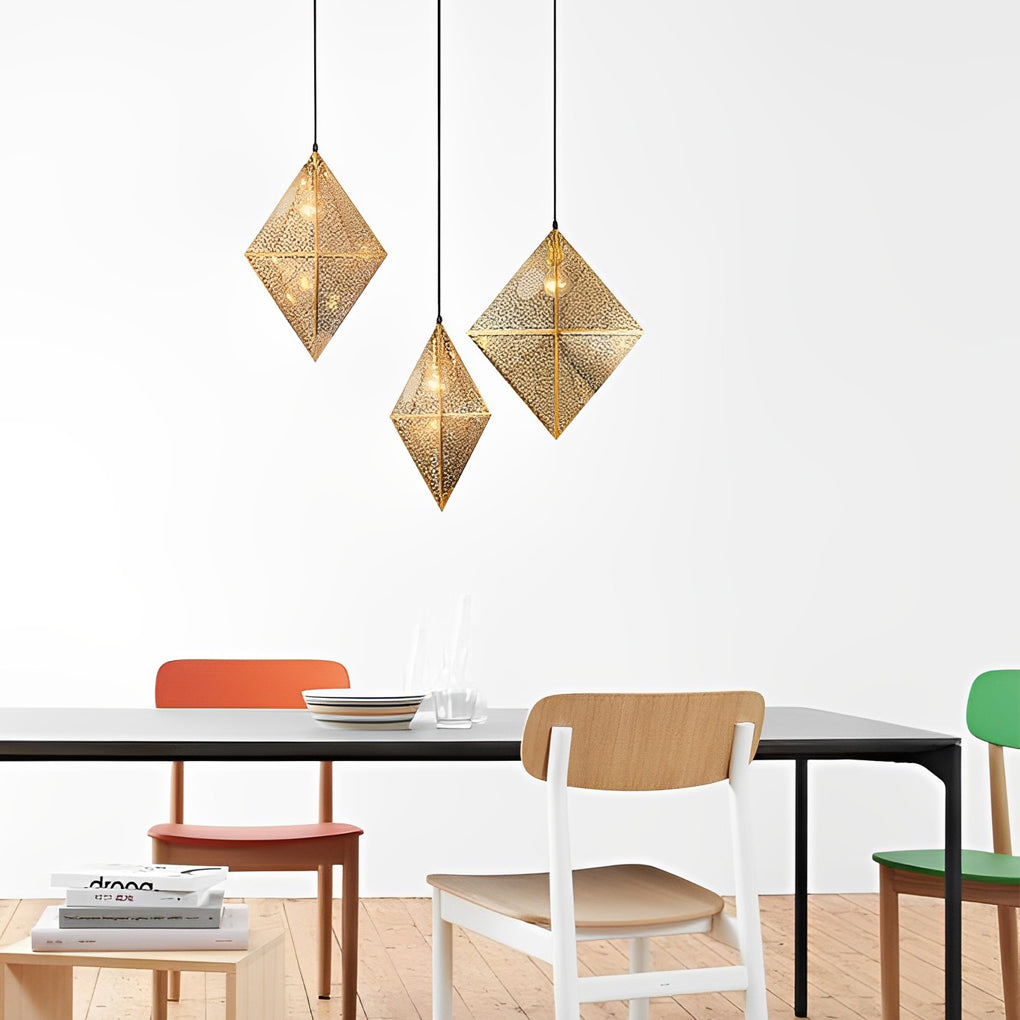 Stainless Steel Geometric Polyhedral Art Hollow Postmodern Chandeliers - Dazuma