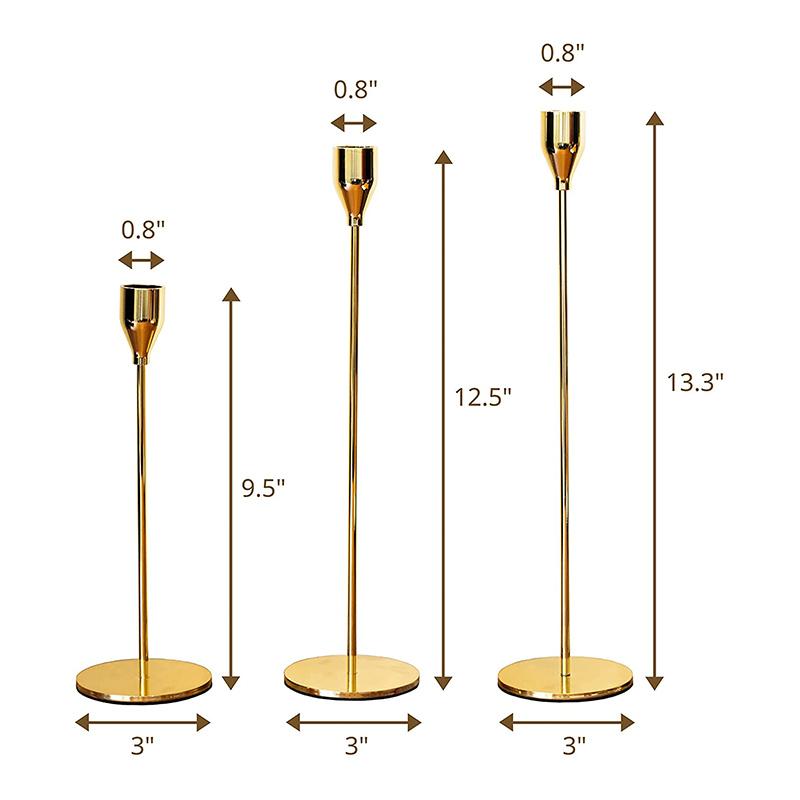 Black Candle Holders Taper Candlestick Holder Set of 3