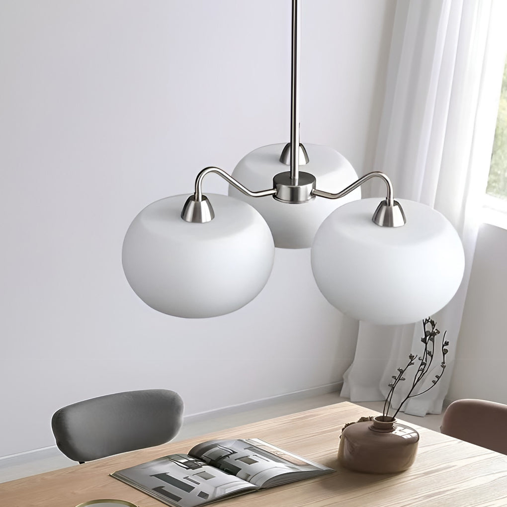 3 Lights Glass E27 White Vintage Chandelier Pendant Light Hanging Lamp