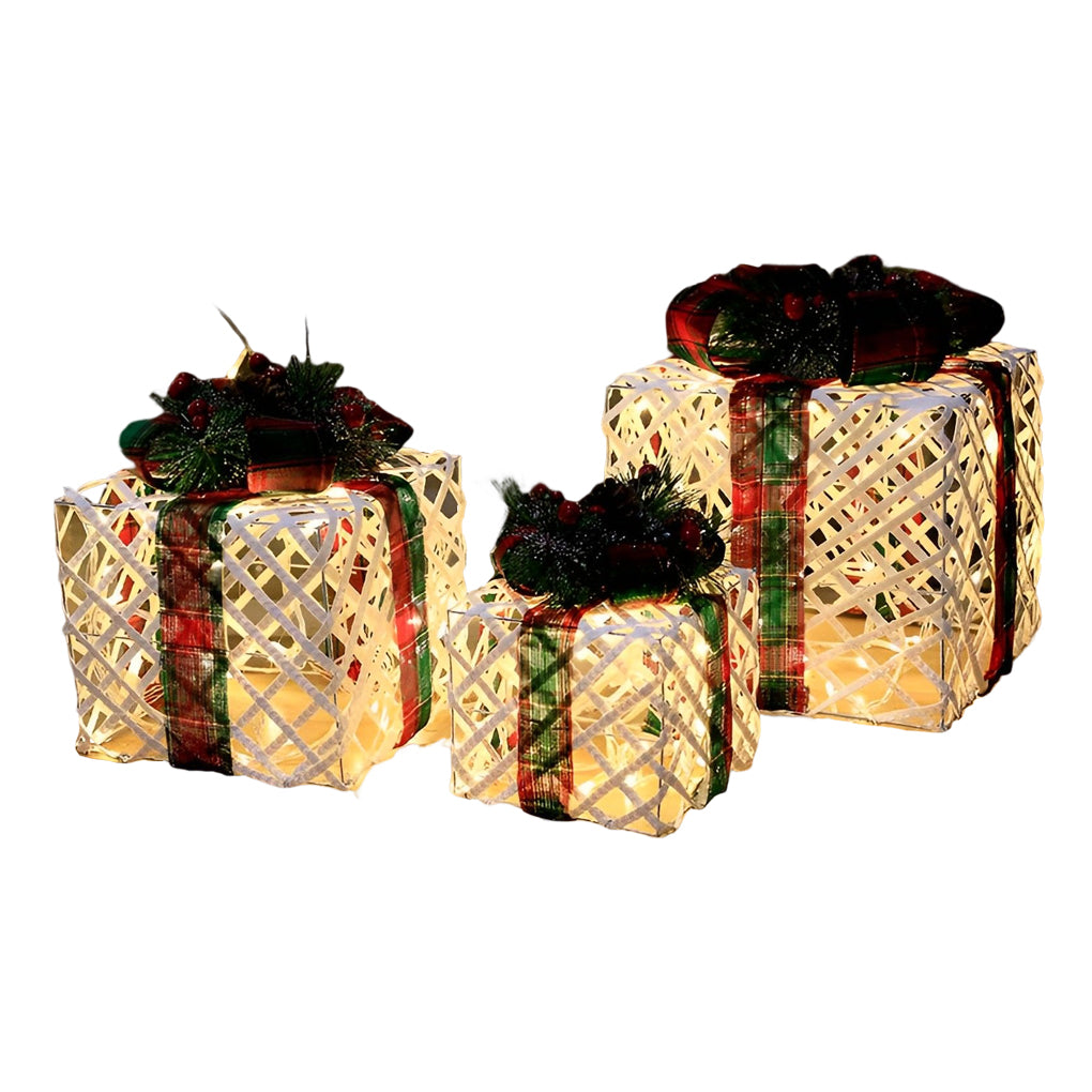 3 Pc Set Creative Christmas Decor Gift Box Scene Layout Decorations