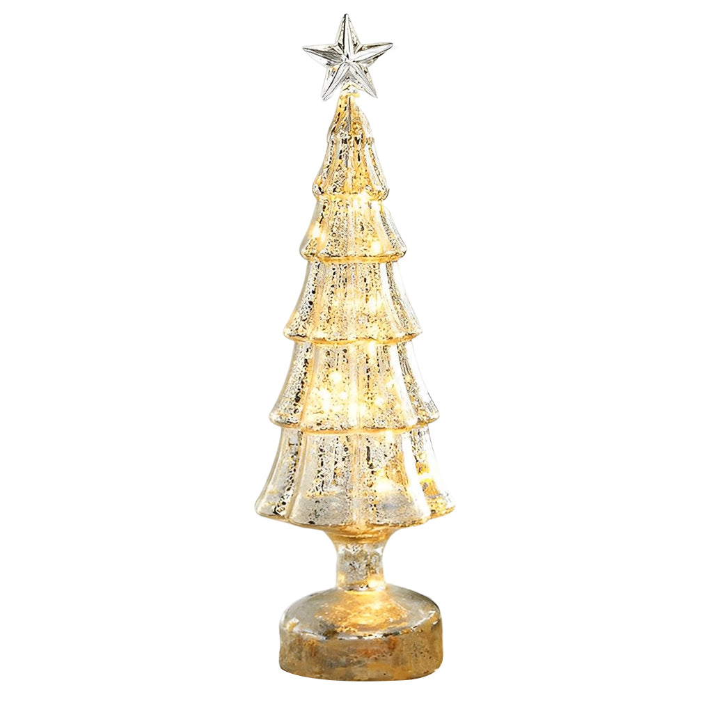 Tower Shaped Glass Decorative Lights Christmas Ornament Home Table Decor