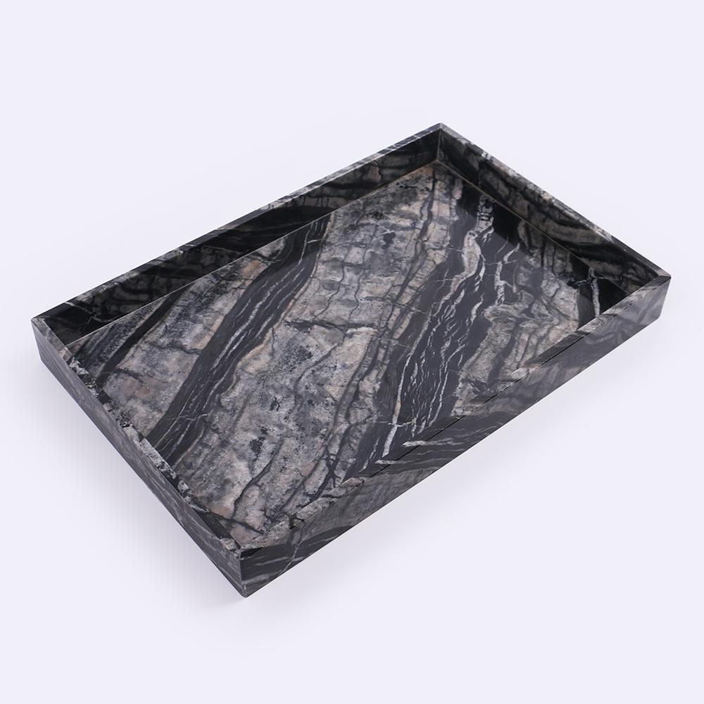 Marble Cookie Tray Veggie Cheese and Cracker Tray Black Rectangle