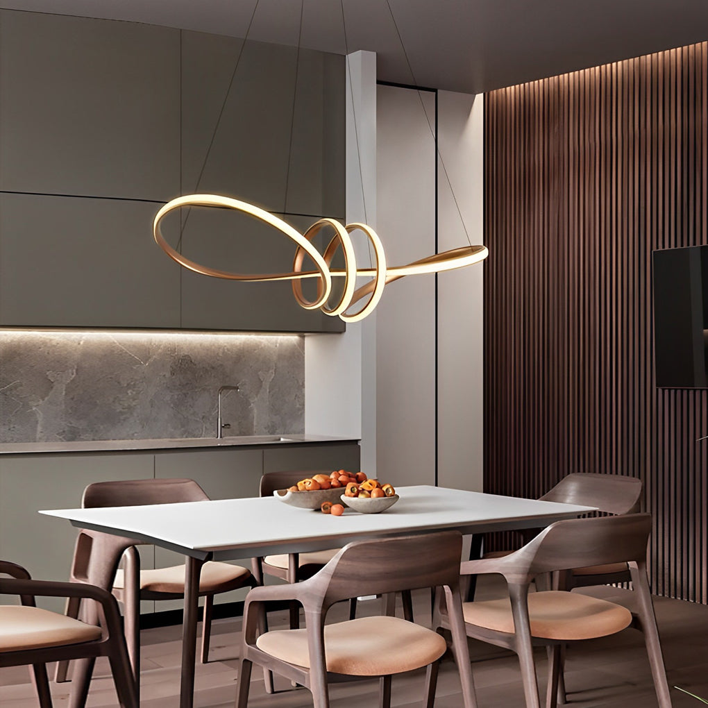 Circles Waves Unique Mid Century Chandeliers Acrylic Ceiling Light