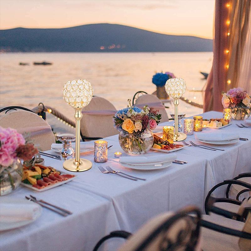 2 - Piece Crystal Table Pineapple Candle Holder for Dining Christmas New Year