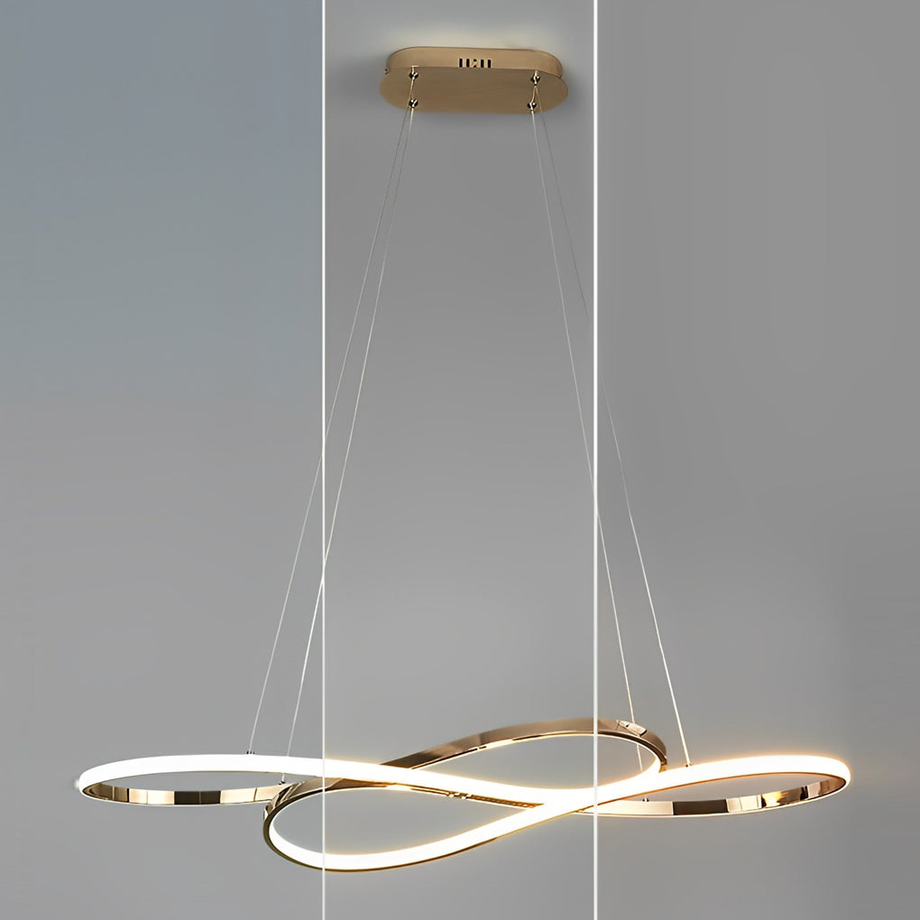 [Open-Box] Wavy Double 8-shaped LED Stepless Dimming Nordic Chandelier Hanging Lamp