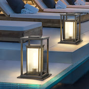 Square Waterproof Intelligent Light Control Black Solar Lawn Lights - Dazuma