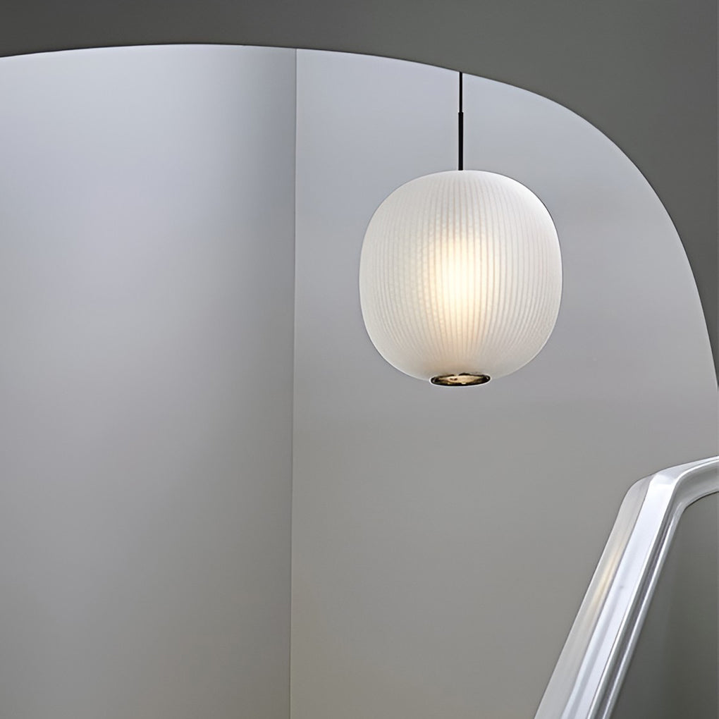 Round Lantern Shaped Glass LED Modern Pendant Light Hanging Ceiling Lights