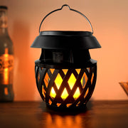 Portable USB Rechargeable LED Flickering Flame Solar Outdoor Lanterns - Dazuma