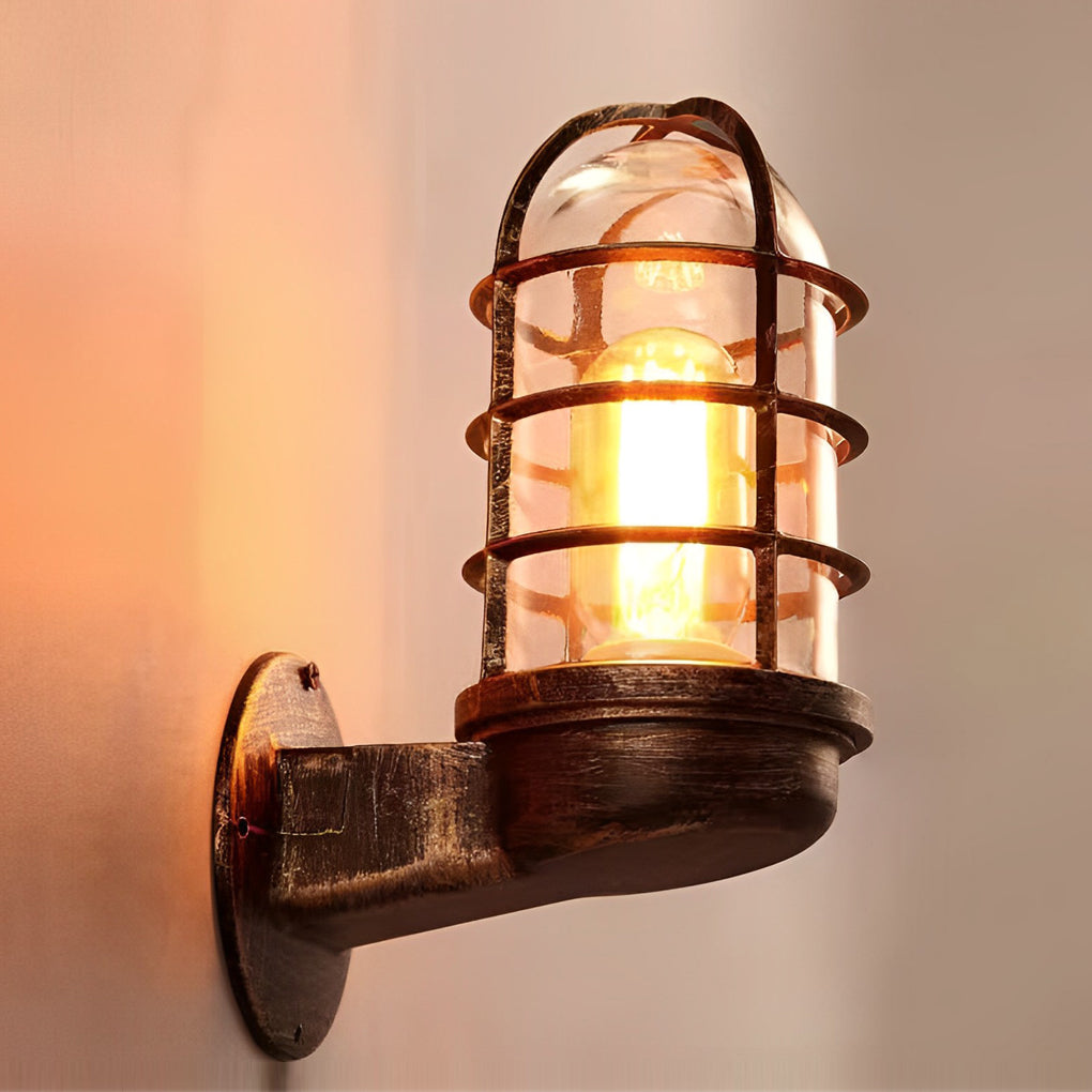 Retro Cage Shape LED 4w Waterproof American-style Outdoor Wall Lamp