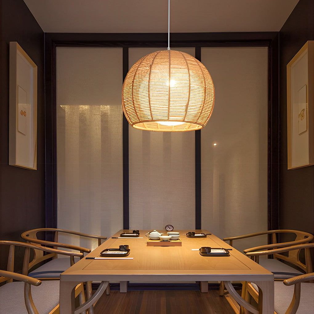 Creative Rattan Rope Woven Lantern LED Nordic Chandelier Pendant Lights - Dazuma