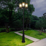 3 Lights Waterproof Black Modern Outdoor Post Lights Public Lighting - Dazuma