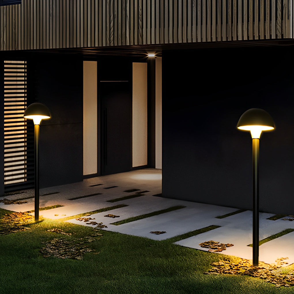 Creative Mushroom Shape Outdoor Waterproof LED Black Modern Lawn Lamp