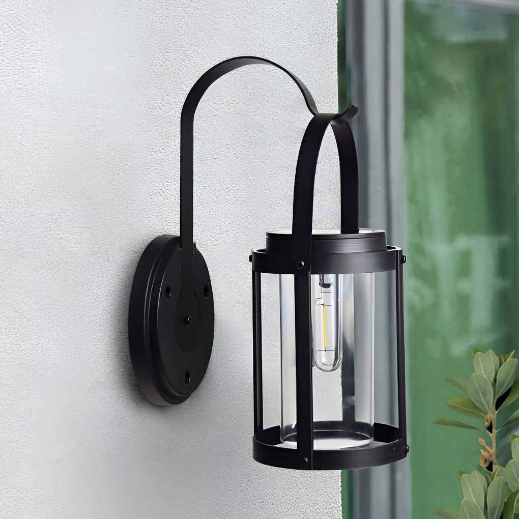 Portable Lantern Shaped LED Waterproof Modern Solar Plug in Wall Sconce Lighting