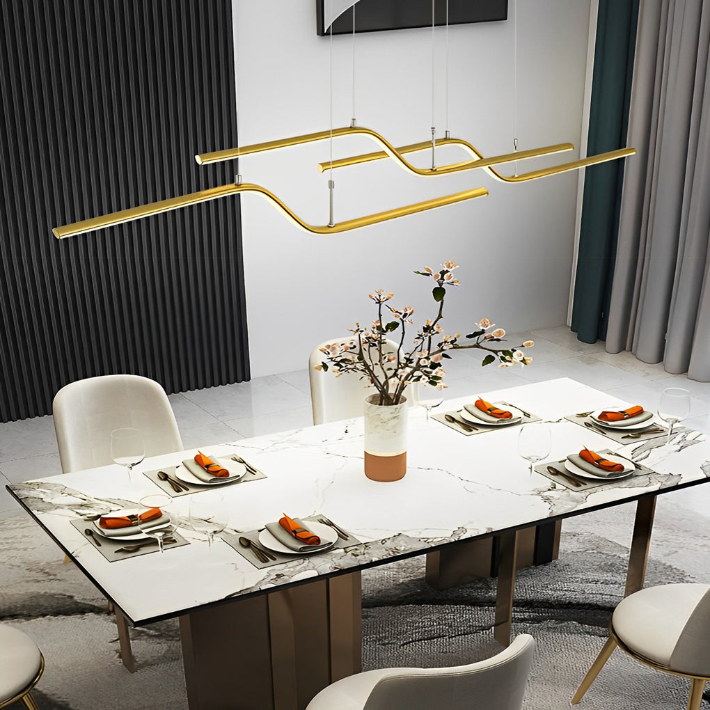 Z Shape Lines Smart Stepless Dimming with Remote Nordic Chandelier