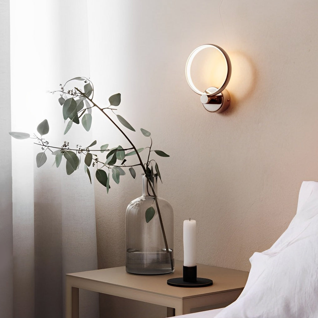 Circular Minimalist Aluminum LED Nordic Decorative Wall Sconces Wall Lamp - Dazuma