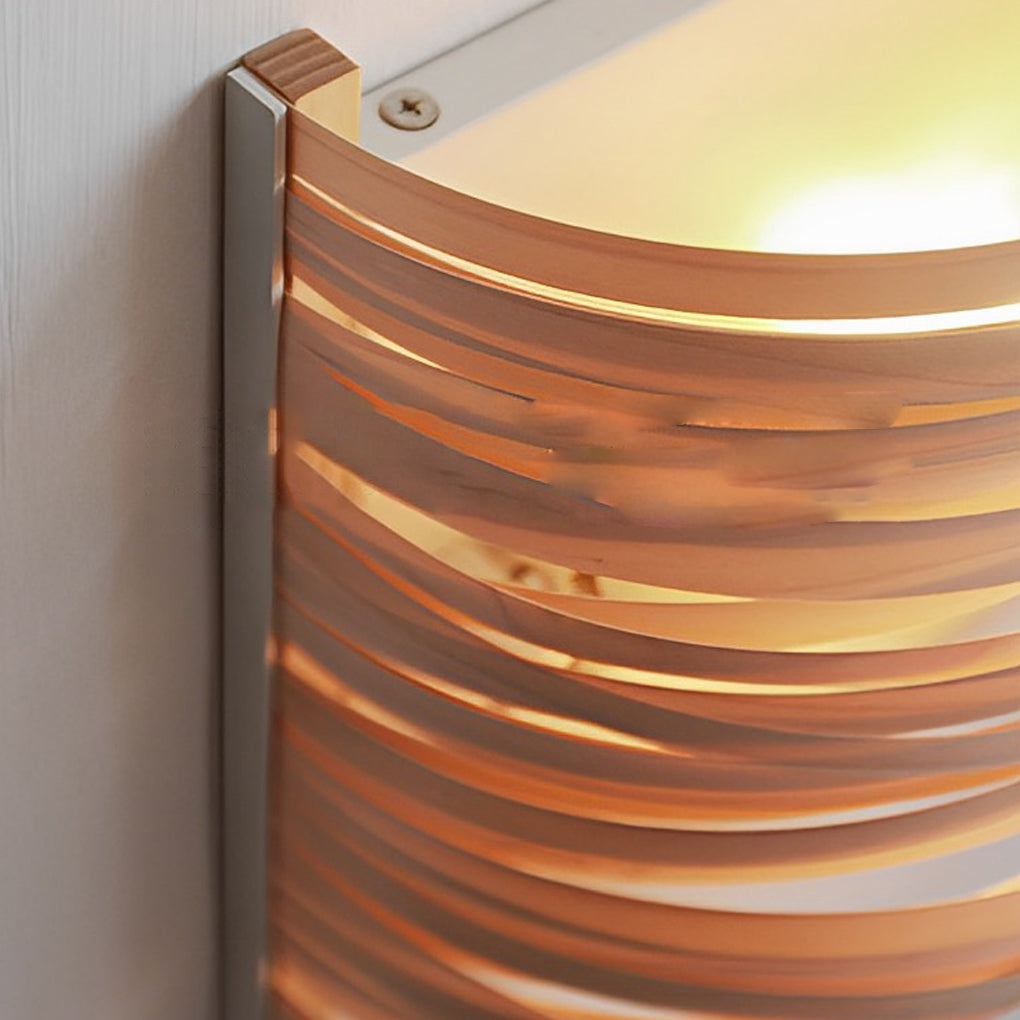 Semi-cylindrical Handmade Wood Decorative Modern Wall Lamp Atmosphere Light