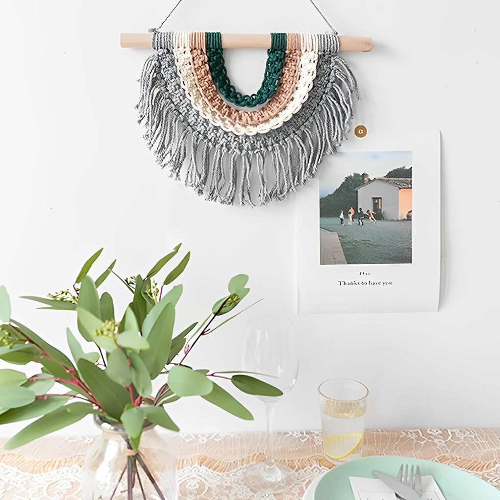 Bohemian Style Spectrum-Colored Semi Wall Hanging