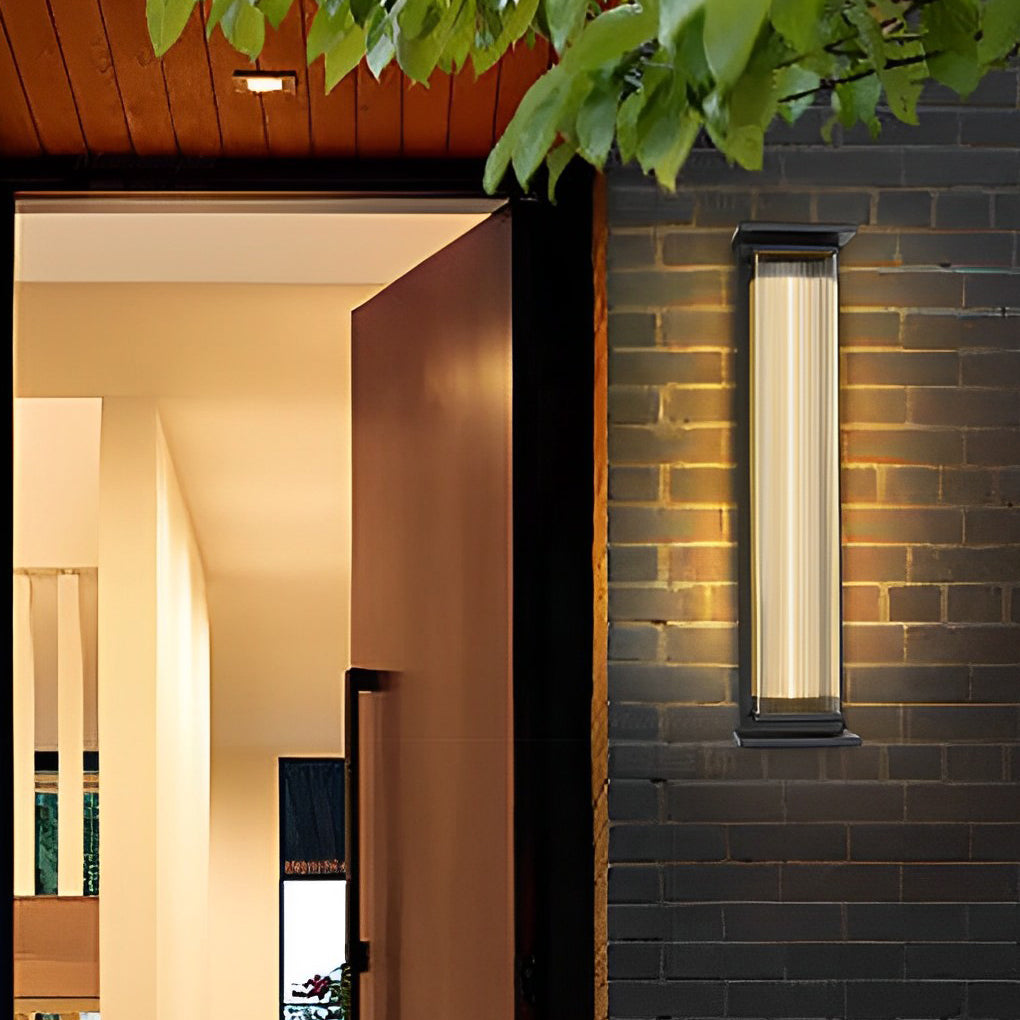 Creative Strip Waterproof Black Modern LED Wall Lamp Outdoor Wall Lights