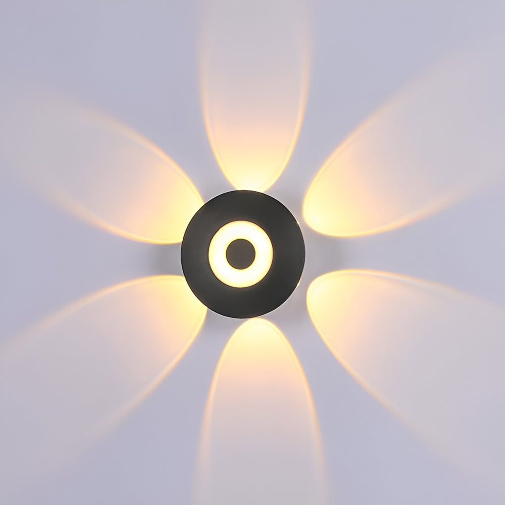 [Open-Box] Round Waterproof LED Black Modern Wall Washer Light Wall Sconce Lighting