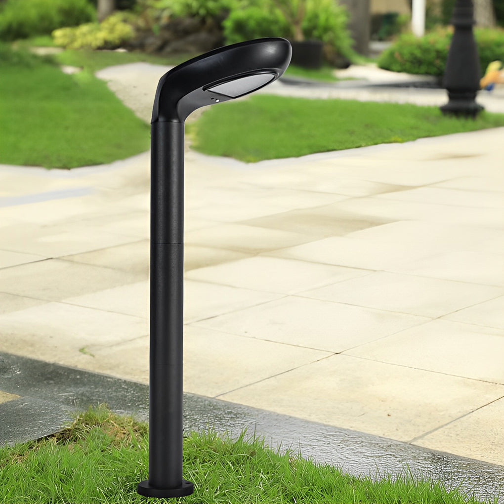 Minimalist Solar Powered Lawn Lights Sleek Aluminum Black Garden Lamp