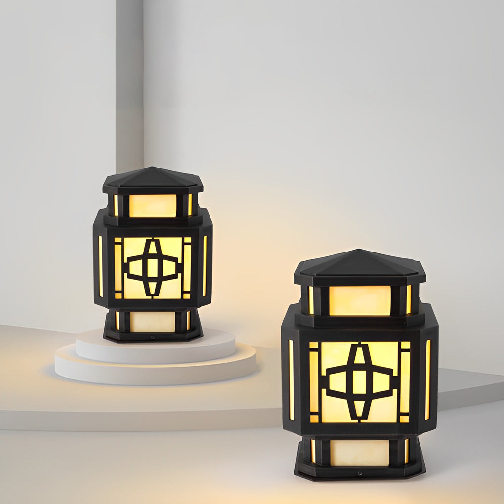 Creative LED Waterproof Black Retro Outdoor Deck Post Lights Pillar Light - Dazuma