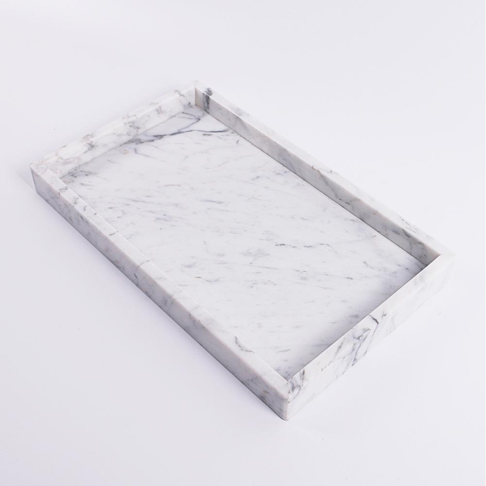 Marble Cheese Tray Charcuterie Cracker Serving Tray White Rectangle