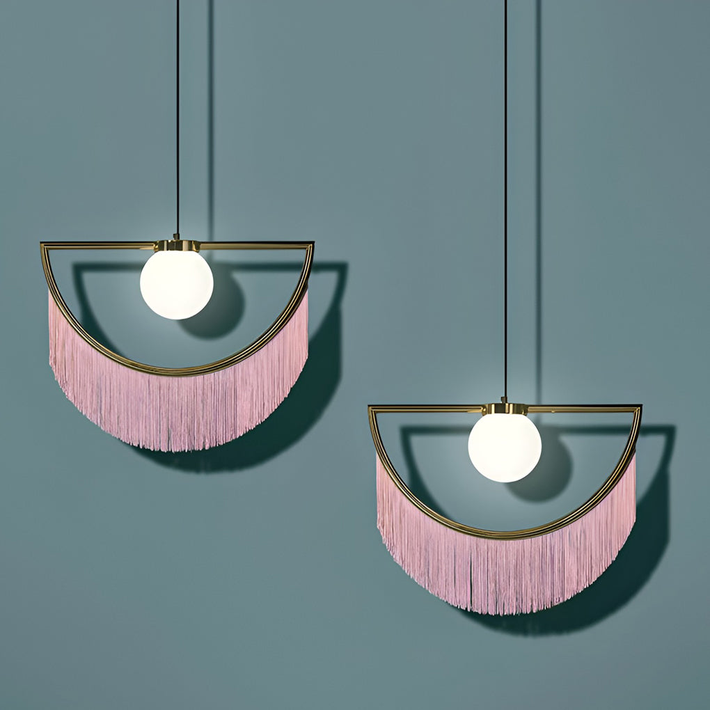 Pink Tassels Creative LED Nordic Chandelier Pendant Light Hanging Lamp