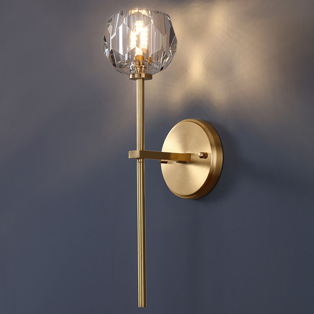 Ball-shaped LED Crystal Gold Postmodern Plug in Sconce Lighting Wall Lamp