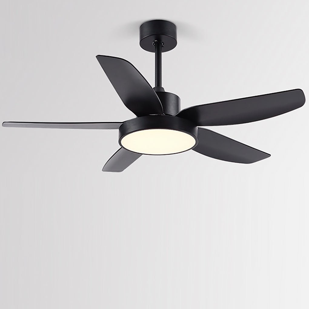 46 Inch LED 6 - Speed Downrod Ceiling Fan Lights with Remote and 5 Quiet Reversible Blades