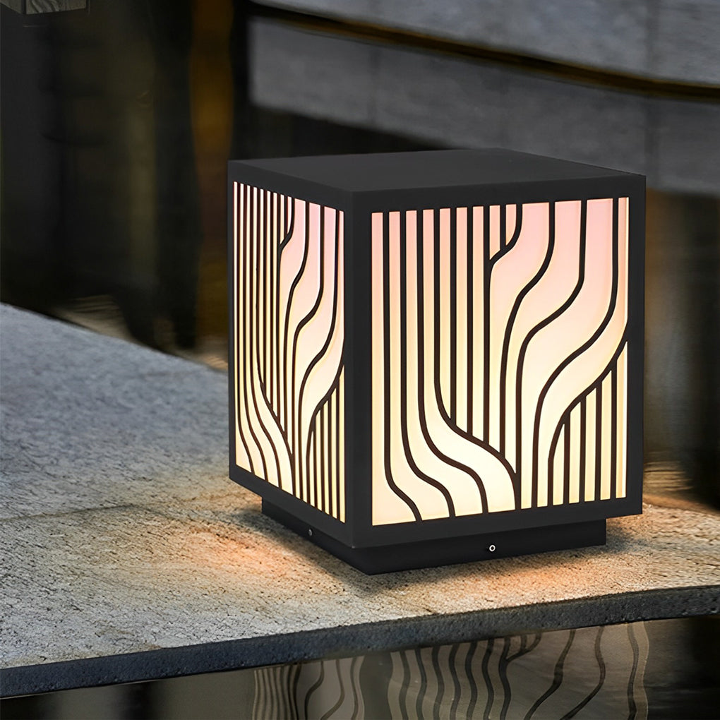 Square Creative LED Waterproof Modern Outdoor Fence Post Lights Pillar Light - Dazuma