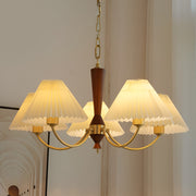 3 Lights Pleated Lampshade 12W LED Nordic Chandelier Pendant Light - Dazuma
