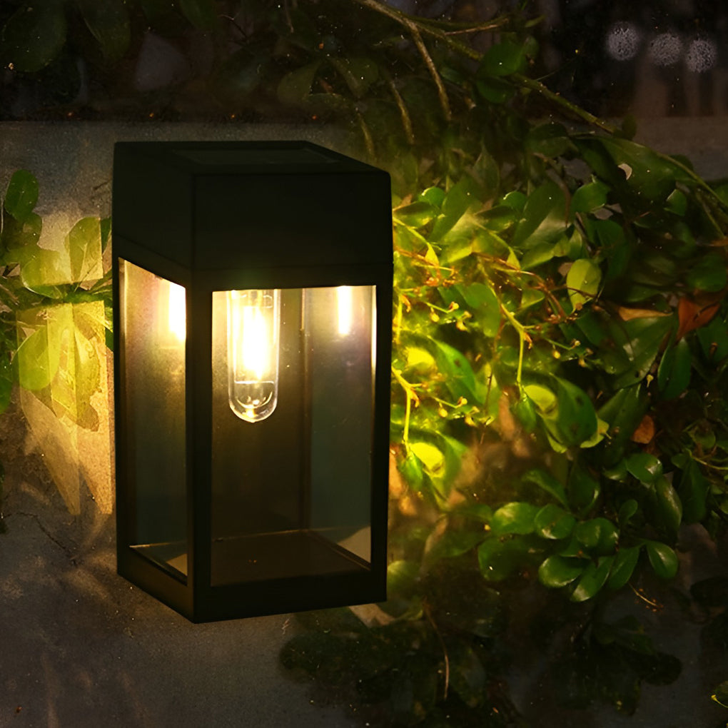 Rectangular Glass LED Waterproof Light-controlled Solar Wall Lamp - Dazuma