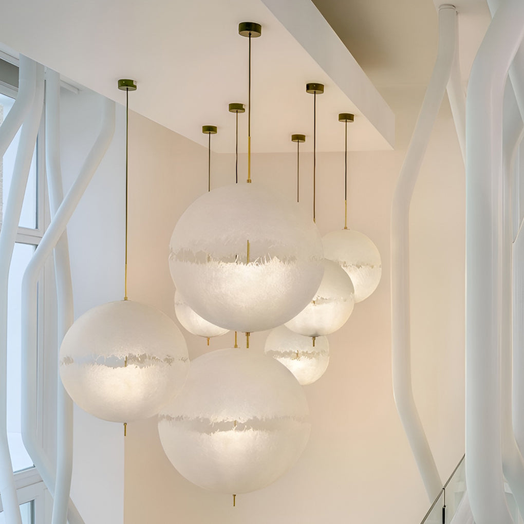 Creative Moon Shaped LED White Nordic Chandelier Pendant Light Fixtures - Dazuma