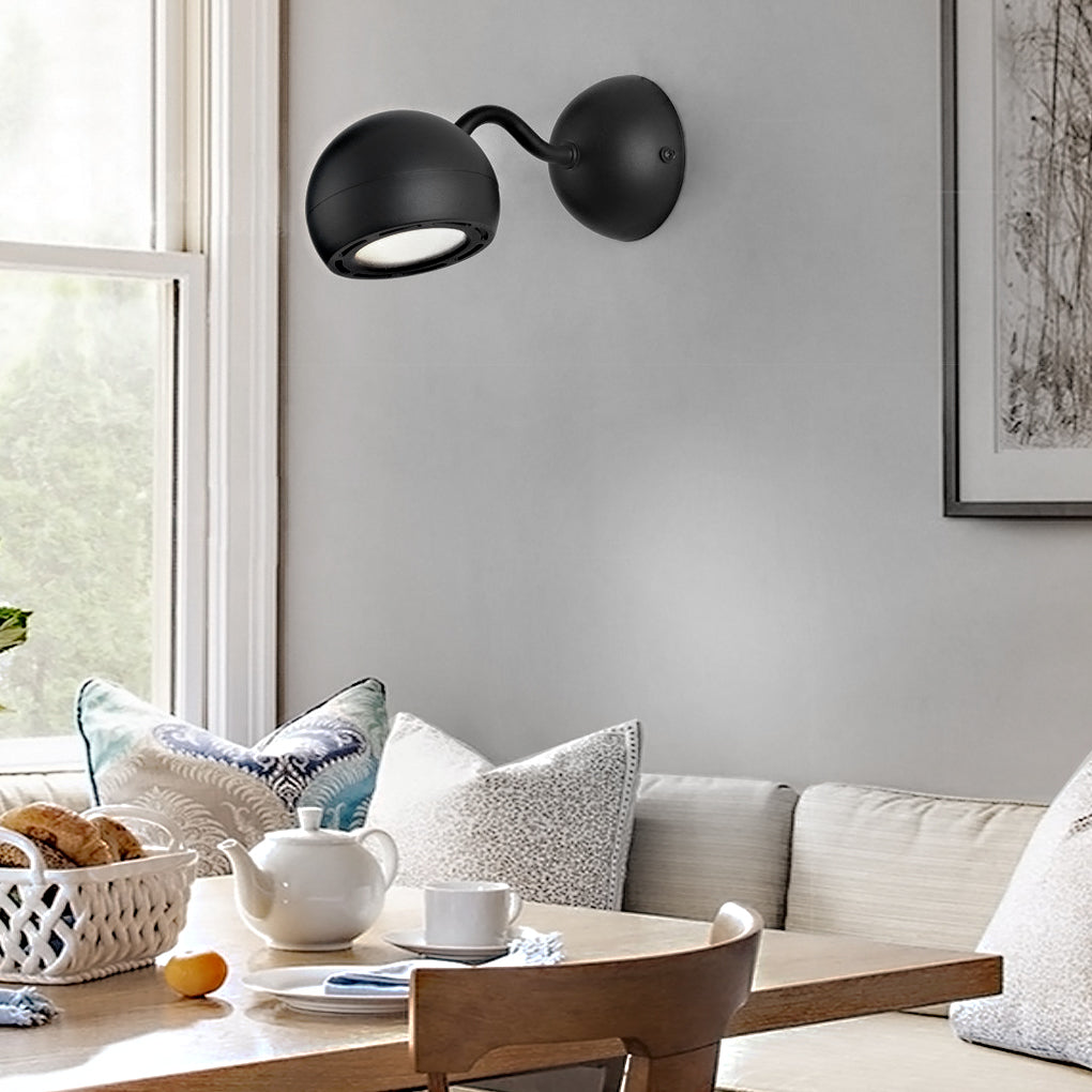 Round Adjustable Iron LED Minimalist Modern Bedside Reading Wall Lamp