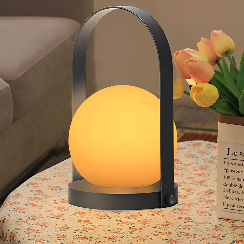 Portable Round Ball USB Rechargeable LED RGB Rotatable Table Lamp with Remote - Dazuma