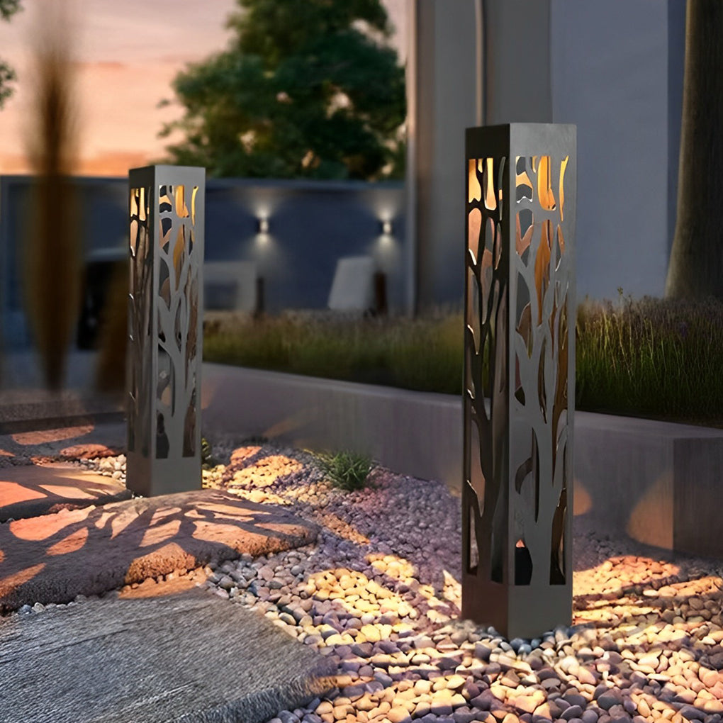 Novel Creative Hollow out Design Waterproof LED Modern Solar Lawn Lamp