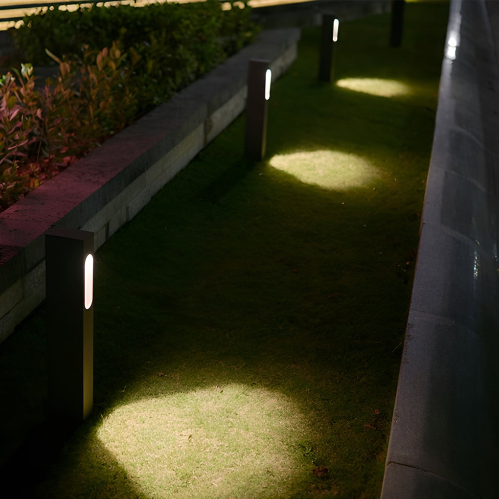 Modern 7W COB LED Pathway Light Black Rectangular Aluminum Outdoor Lawn Light