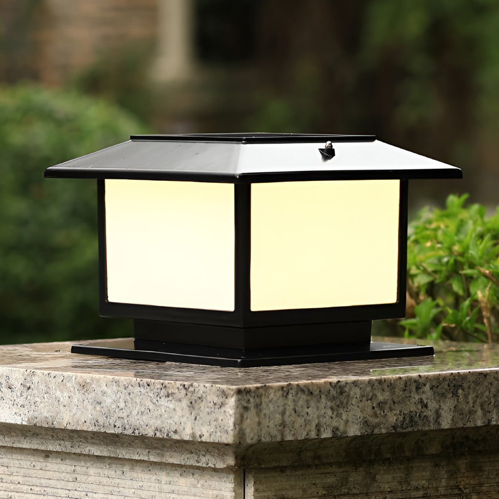 Square Three Step Dimming LED Waterproof Solar Fence Post Lights - Dazuma