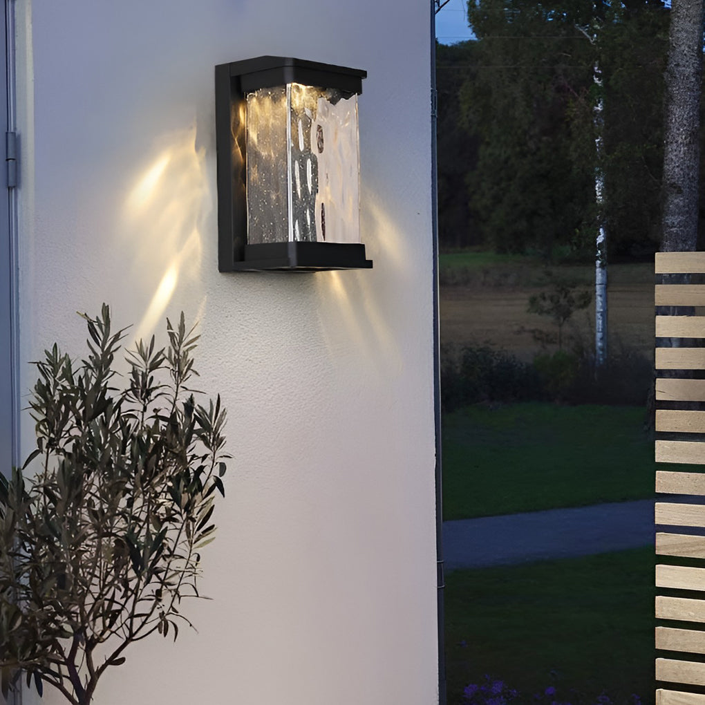 Waterproof Creative Glass LED Black Modern Outdoor Wall Sconce Lighting