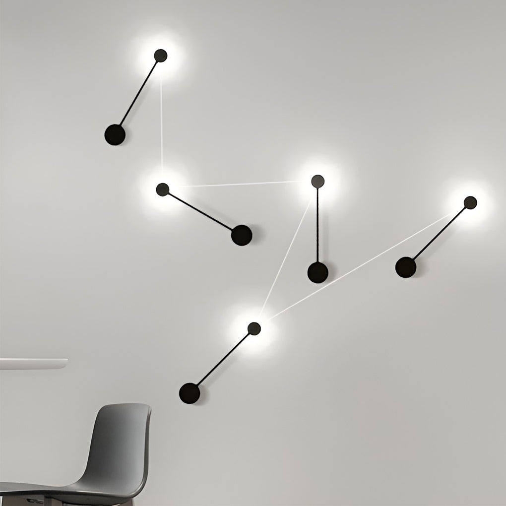 Creative Round Line LED Black Nordic Wall Art Light Wall Sconce Lighting - Dazuma