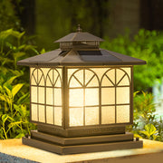 Classical Waterproof LED 3 Step Dimming Bronze Solar Post Caps Lights - Dazuma