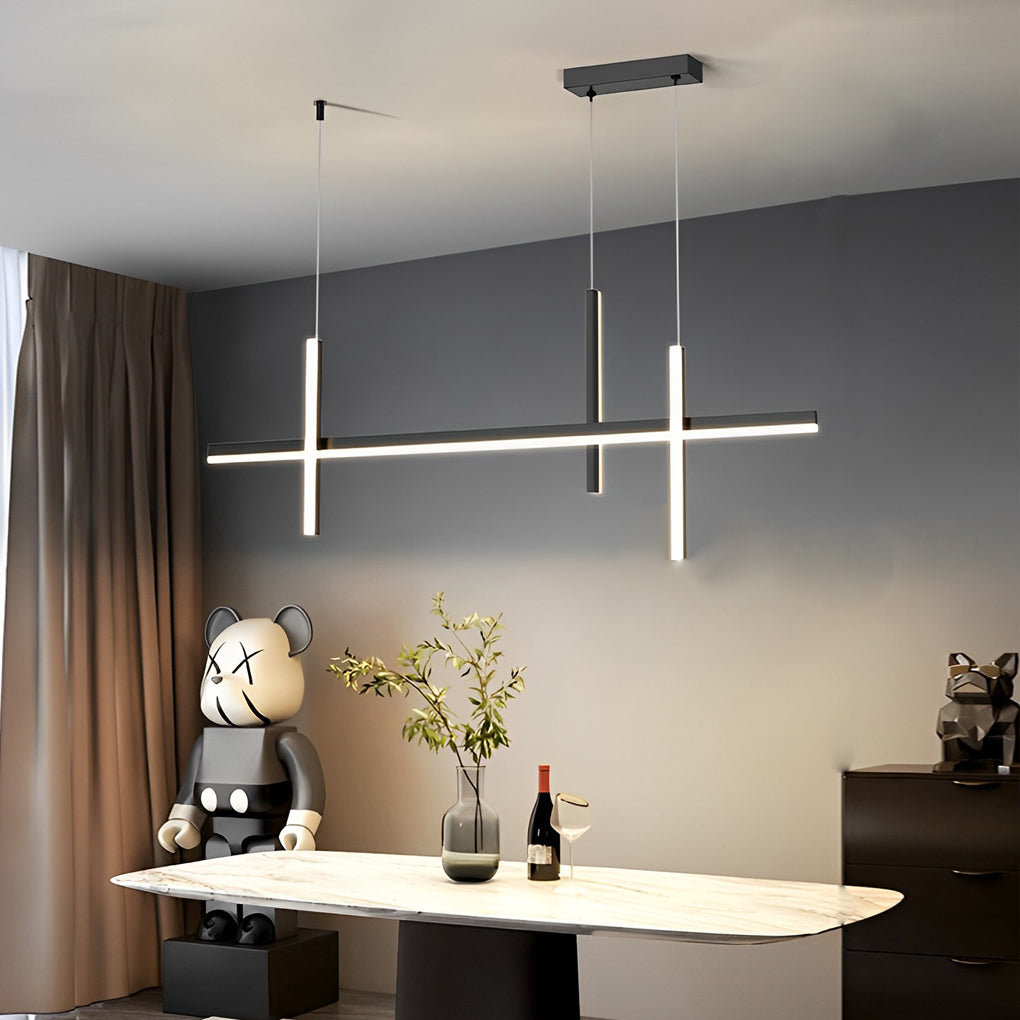 Minimalist Long Liner Lights Three Step Dimming Stepless Dimmable Chandeliers