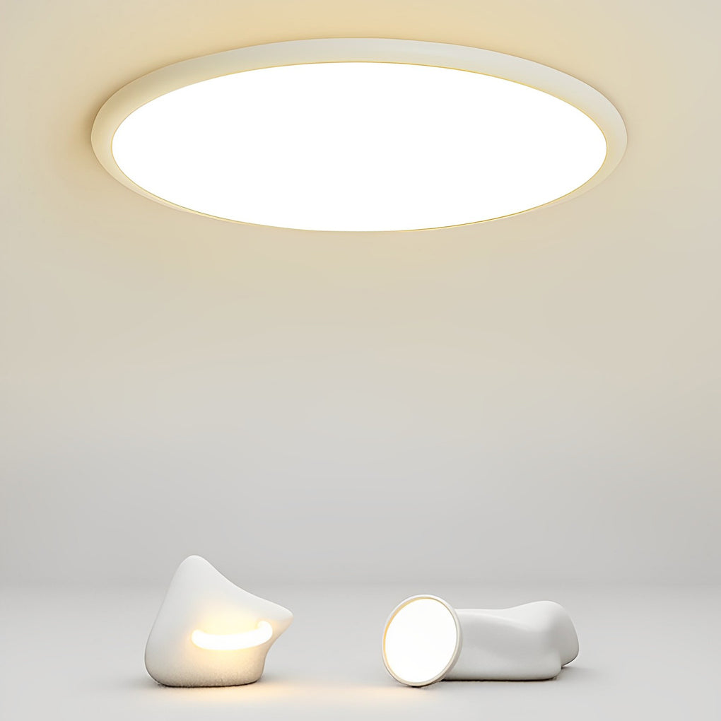 16'' Modern LED Geometric Circle Black Flush Mount Ceiling Lights with Black White Edge - Dazuma
