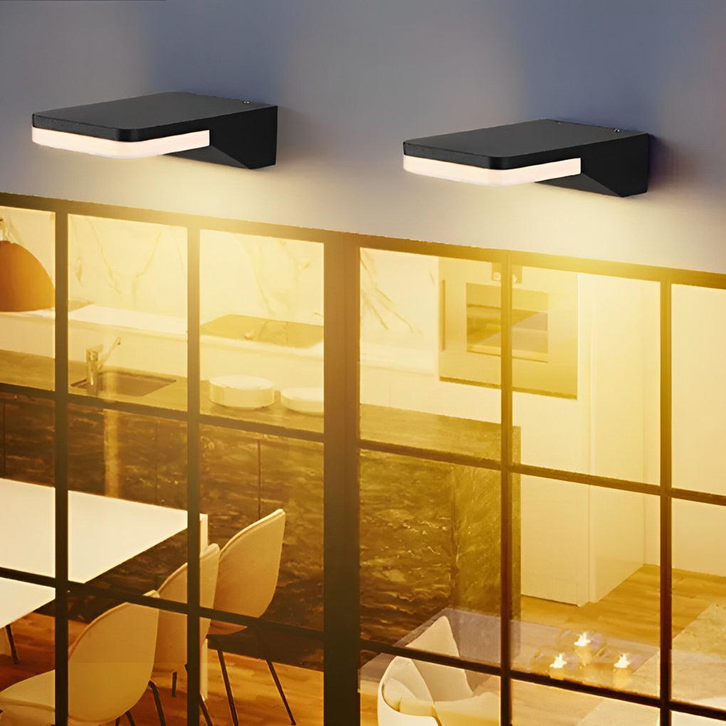 Rectangular Led Wall Sconce Rectangular Creative LED Waterproof Black Modern Outdoor Wall Sconces ...