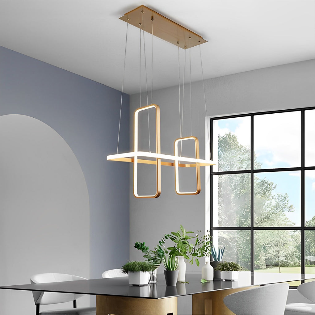 Rectangular LED Modern Chandeliers Pendant Light Hanging Ceiling Lights