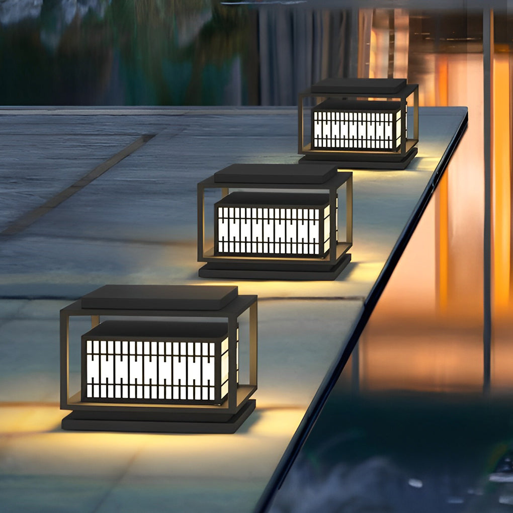 Square Vintage Design LED Waterproof Traditional Outdoor Pillar Lights