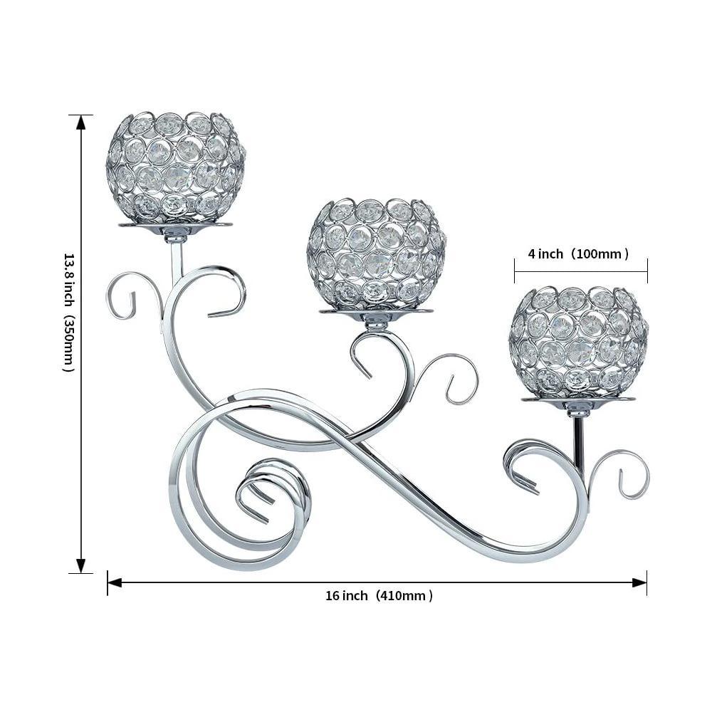 Crystal Fireplace Candle Holder Decorative Candelabra for Home Holiday